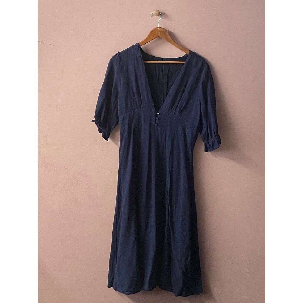 Caara Navy Blue Thigh-Slit Midi Dress Size XL